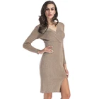 2019 Wholesale Designer Brand Bodycon Woman Sweater Fashion Maxi Tunic Lurex Knitting women long knitted dress