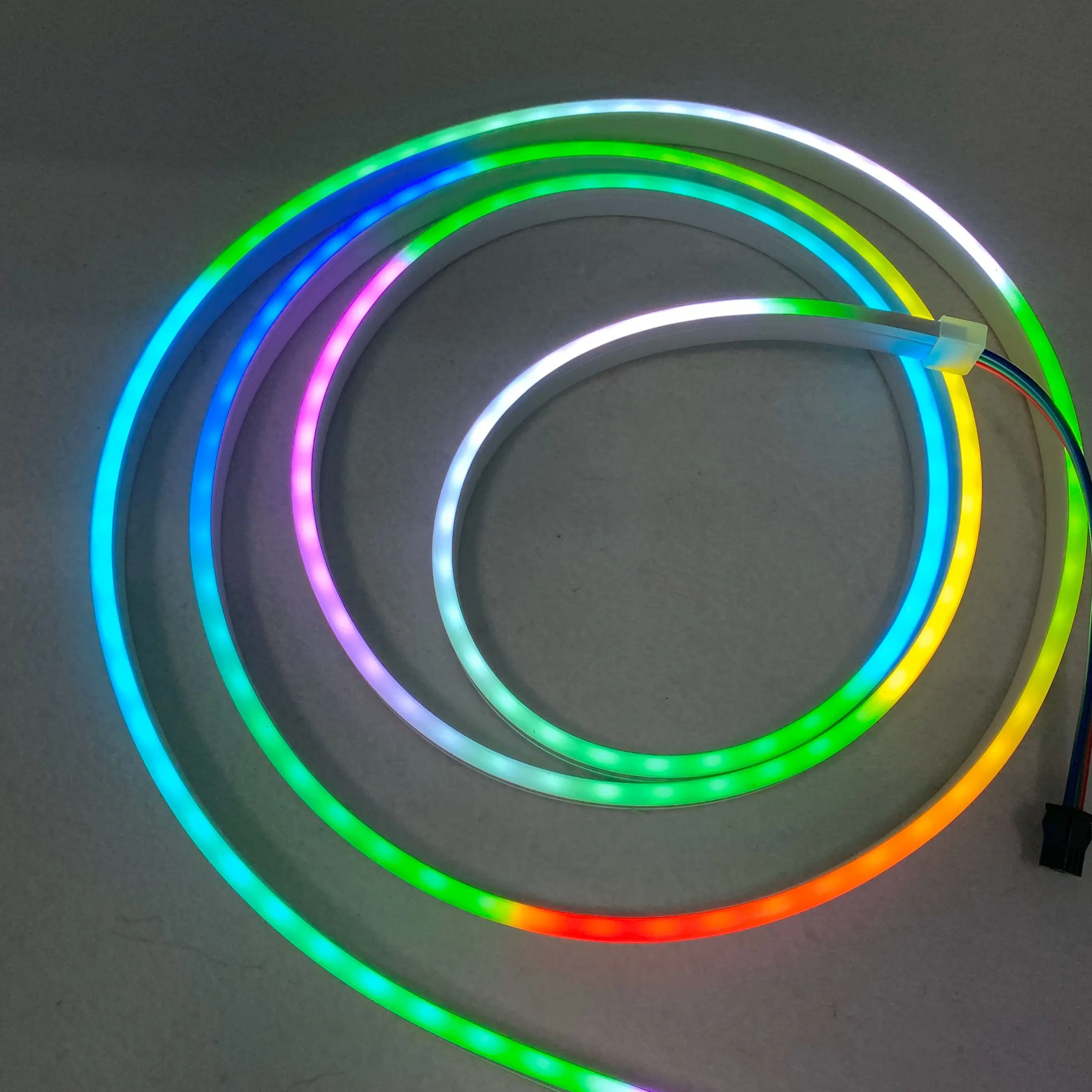 Size:04mm*10mm/3m/roll neon type addressable 90LEDs/m DC5V SK6812-2427led pixel strip,waterproof in frosted silicon neon tube