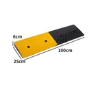 Flexible 100*25*6cm Good Sales Black Yellow Ramp Driveway V-shape Flexible Street Car Ramp Rubber
