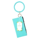 Wholesale Bags Pu Leather Wristlet Coin Purse Wallet Bangle Keychain Leather Clutch For Woman