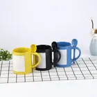 Promotional Gifts 11oz Ceramic Milk Tea Coffee Cup Mug with Spoon In Handle
