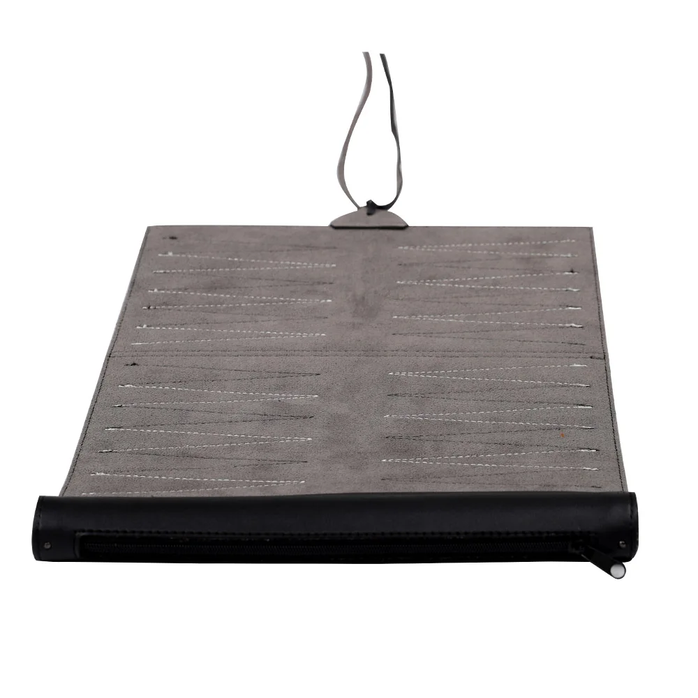 Custom travel portable suede roll-up backgammon set chess game