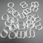 6mm inner size plastic ring and slider in clear color, bra adjuster in clear color