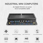 ファンレス産業用ミニ pc の celeron クアッドコア cpu J1900 i5 4200U i7 6 * com RS232 RS485 2 lan vga hd デスクトップコンピュータ