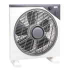 Foshan shunde factory price white gray double color new model square plastic wholesale 12 inch electric box fan