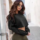 Hoodies Hoodie For Woman Plain Blank Pullover Crop Top Crew Neck Hoodies For Women