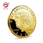 Custom Blank Coins Custom 3D Trump Gold American Cheap Metal Blanks Metal Challenge Coin Producer