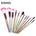 12pcs Wooden Handle private label makeup brush set 12pcs With Pink Hair Unique Oil Painting Style Brush for Makeup