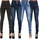 Custom wholesale jeans sexy slim high waist stretch denim pants for women