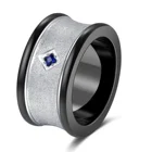 Ring Titanium Newly Jewelry Black Ring Titanium Stainless Steel Spinner Ring With Diamond Zircon