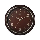 14Inch round wine red plastic case needle display 3D timescale silent scanning quartz wall clock