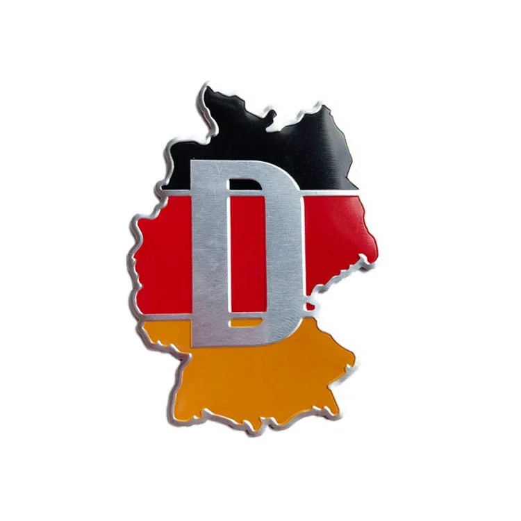 Grosir Custom Bahasa Jerman Italia Bendera Mobil Badge Emblem dengan Stiker