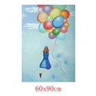 Hand Draw Modern Abstract Wall Art Oil Painting on Canvas : Balloon Girl Framed