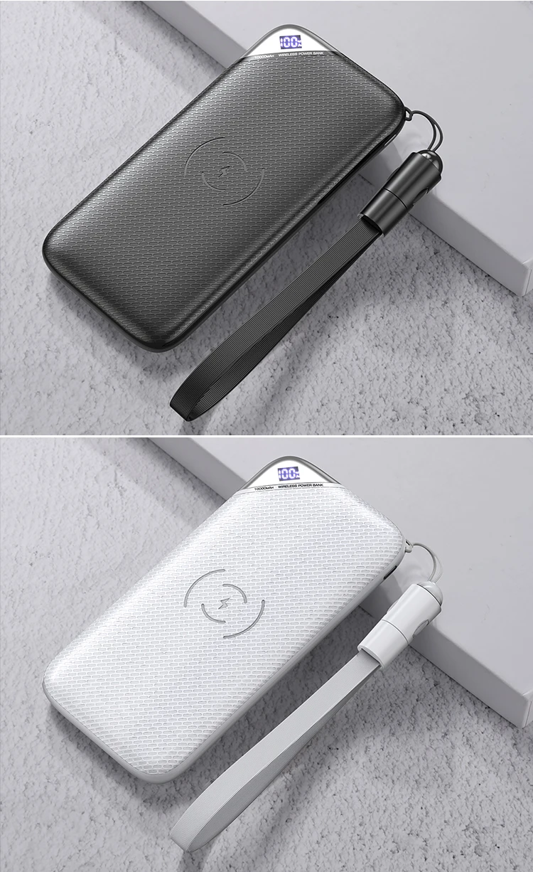 JOYROOM ABS digital display type c pd 10000mah wireless power bank with lanyard - ANKUX.COM