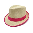 Factory Cheap Free Logo Colorful Straw Fedora Promotion Hat Cap