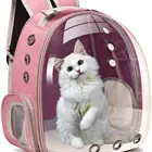 Portable customized plastic travel breathable pet carrier backpack