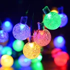 Outdoor string light solar power christmas holiday decorative bulb ball string light