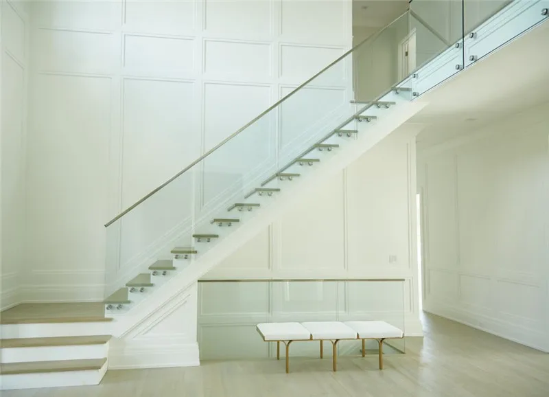 Easy Install Hot Sale Side Mount Glass Railing For Indoor Staircase And Porch