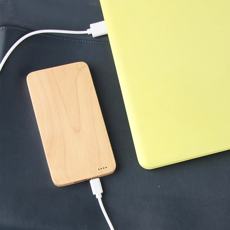 2019 Newest Portable Charger, Fashion Wood Bamboo Design Super Wooden Slim 4000mAh Power Bank - ANKUX.COM
