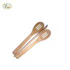 eco-friendly bamboo serving frying slotted spoon for sale
