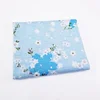 Blue Woven Cherry Blossom Twill Sheet Fabric 100% Cotton for Girls Room Decor
