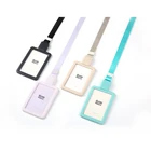 QORI Custom plastic playing card holder lanyard Plastic employee id card holder