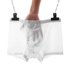 Ice silk men's underwear trade waist men's boxer briefs breathable men's solid color boxer shorts