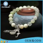 Alloy New Model Fashion New Jade Gemstone Bead Bracelet With Zinc Alloy Charms Pendants