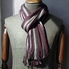 Various Style Stripe Knitted Winter Scarf For Men In Purle/Lilac
