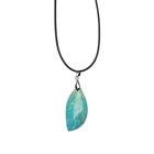 Type Natural Amazon Stone Leaf Type Widget Polished Crystal Pendant