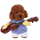 New summer thin pet clothes funny cat guitarist rock transformation pet funny clothes