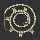 Custom Long Chain Fashion 18K Gold Plated CZ Micro Pave Women Pendants Jewelries Charm Necklace