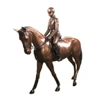 Zoo decoration statue metal casting life size Chinese bronze sculpture of Mongolia horse on sale