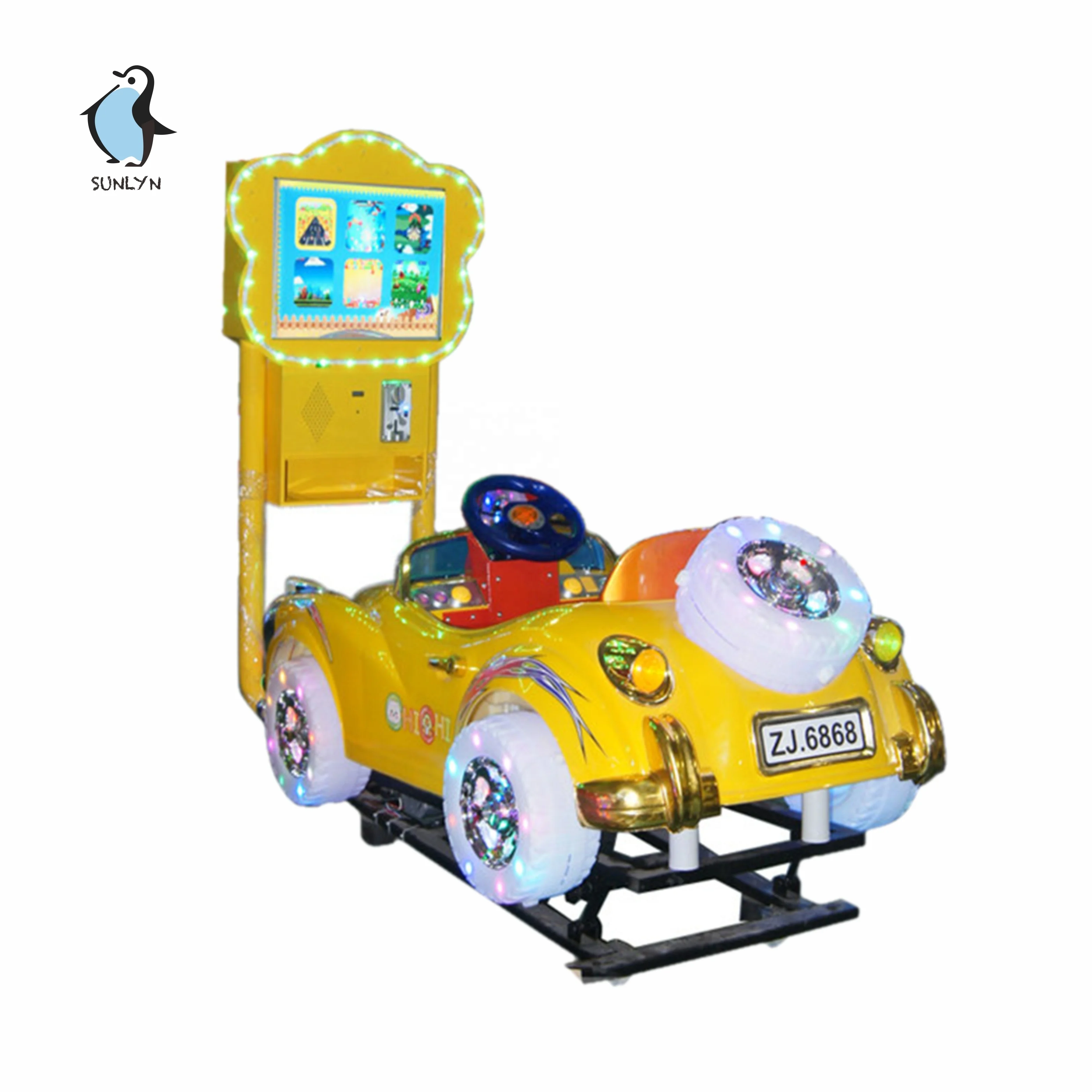 Grande schermo di Auto D'epoca per bambini giro elettronico coperta distributore automatico di parrucca wag macchine da gioco