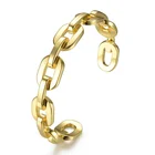 2020 High Quality Fashion Jewelry 18K Gold Plated Color Brass Pure Form Big Link Chain Cuff Bracelets BF182033