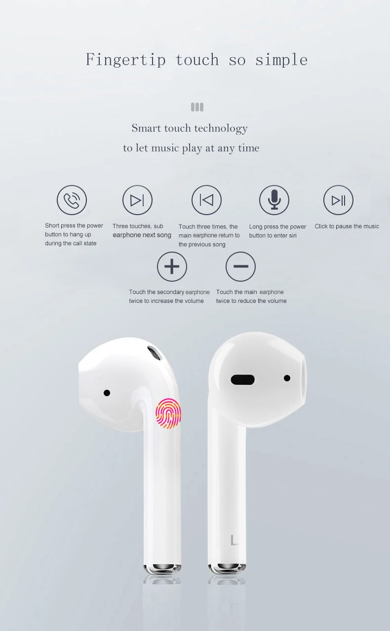 i10 tws 5.0 mini Earphone wireless charging Siri Double Ear hands-free call BT5.0 bluetooth wireless Earbuds i10 - ANKUX.COM