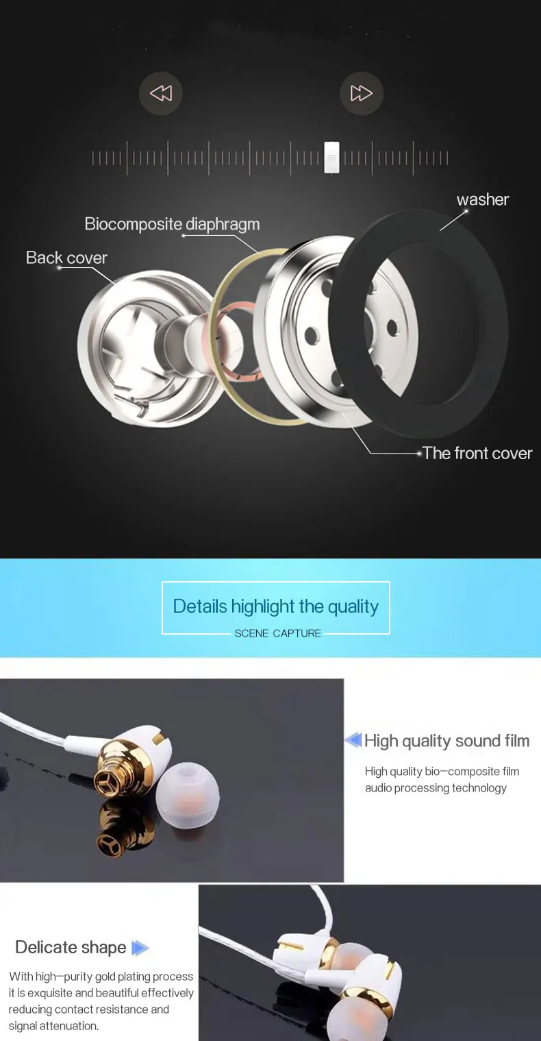 Golden Sky Mic 3.5Mm Jack Earpod Hand Free Earbuds For Iphone Earphone For Apple Headset Earpiece Wired And Wireless Earphone - ANKUX.COM