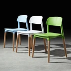 Dining room furniture plastic seat chairs for restaurant and dining room chair whth wooden leg