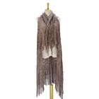 2020 new arrival warp knit hollow out shawl women waistcoat with tassel