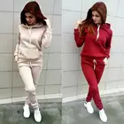 Pullover Hoodie 2020 Fall Women's Street Wear Pullover Hoodie With Pants Cotton Fleece Sweat Suits