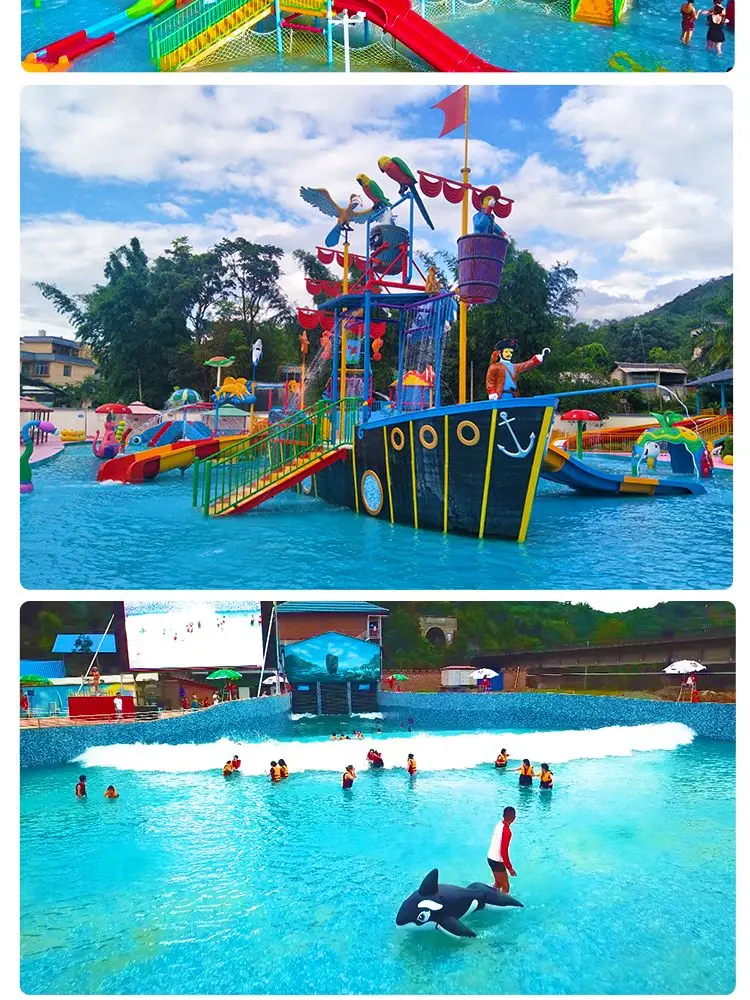 Outdoor Use Fiberglass Water Slide with Combination Available and Color Customized for Amusement Parks