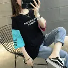 Women's fashion design printed letters 100% cotton soft loose casual women's t shirt