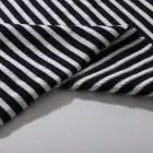 Fashion Design Navy Blue and White Stripes 100% Combed Cotton French Terry Fabric