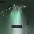 Led Rainfall Hm Bathroom Ceiling Mounted Thermostatic Led Light Shower Head Set Smart Music Rainfall Shower System