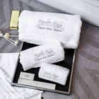 Custom Embroidery Logo White Towels Bath Sets for Hotel 100% Cotton Bath Towel Set