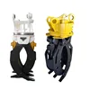 Hydraulic rotating wood grapple grab for excavator