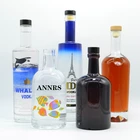 Vodka Bottle Glass Vodka Custom Logo Empty Clear 500ml Vodka Glass Bottle Wholesale With Lid