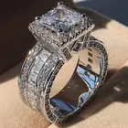 CAOSHI 2020 Hot Sale Wish eBay Amazon 3A Zirconia Top Standard Diamond Imitate Luxury Woman Ring Silver Wedding