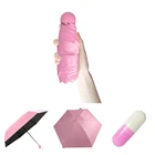Five folding mini capsule umbrella, super tiny UV 5fold mini umbrella capsule gift
