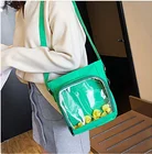 School Pvc Holographic PU Leather Custom Fashion School Student Girls Transparent PVC Clear Window Ita Backpack Bag
